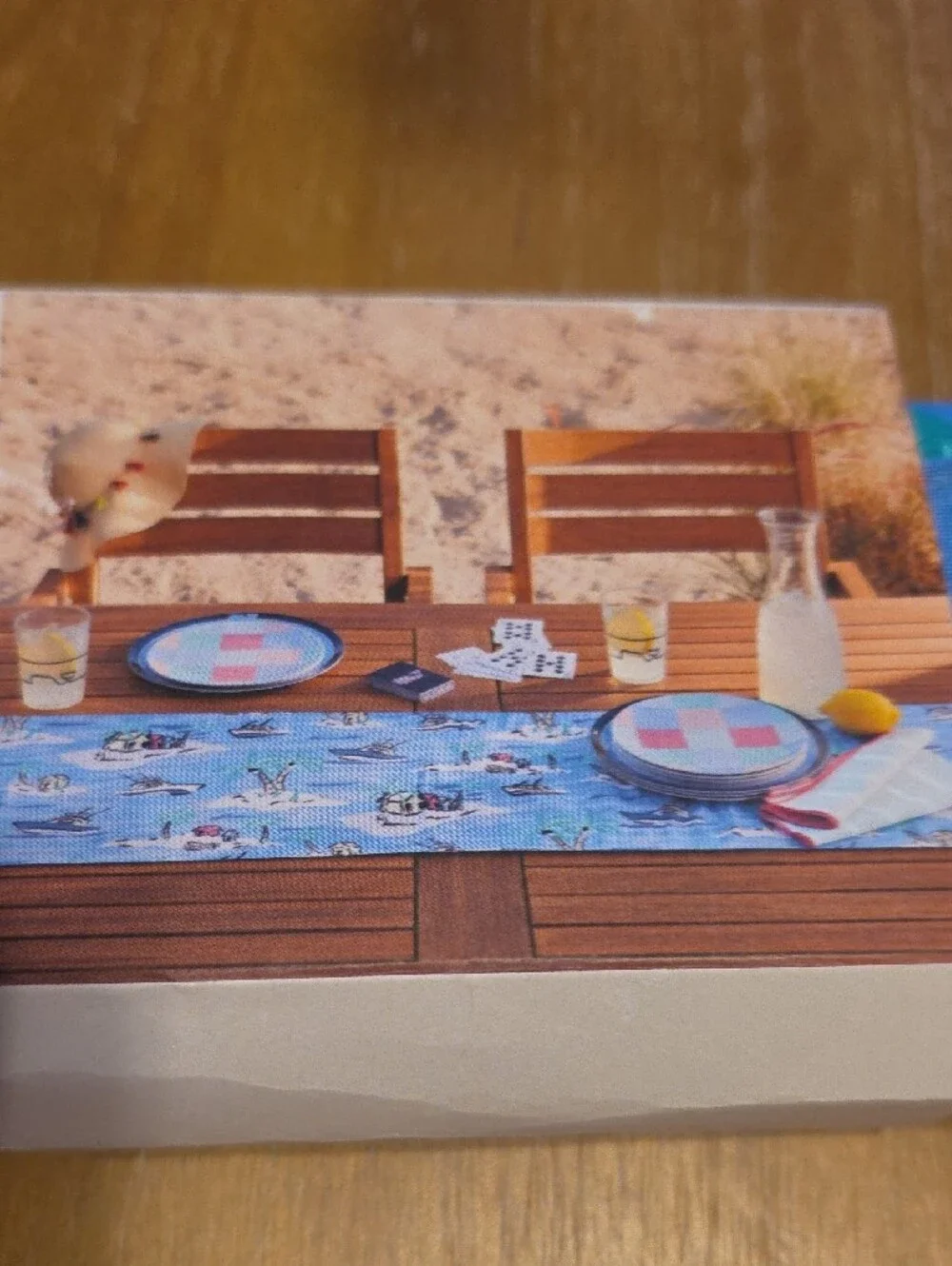 Vineyard Vines Blue Tropical Print Table Runner